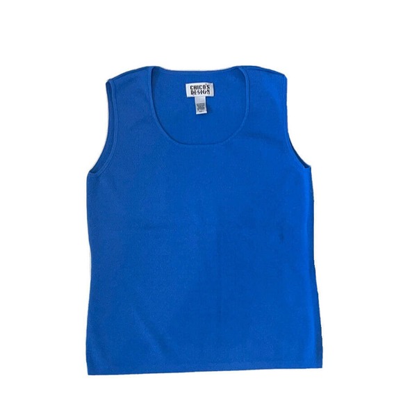 Chico's Tops - CHICO’S DESIGN Size 1 Blue Sleeveless Knit Top